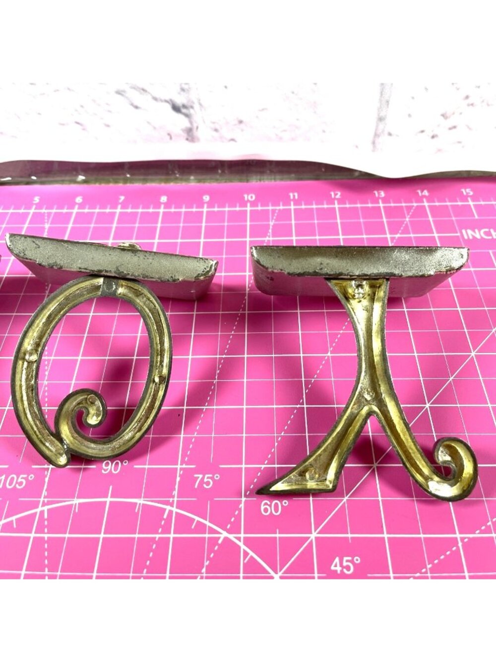Vintage Pottery Barn Silver JOY Christmas Stocking Holders Weighted Mantel Hooks - Picture 9 of 12